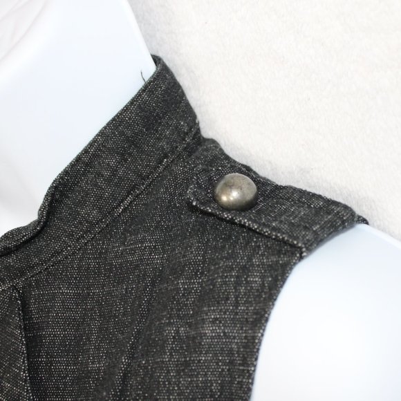 Forever 21 Women's Vest Cropped Zipper Denim Black Large - Picture 6 of 9